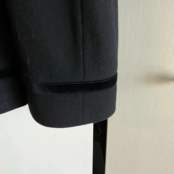 Black wool blend pea coat - Picture 3 of 6